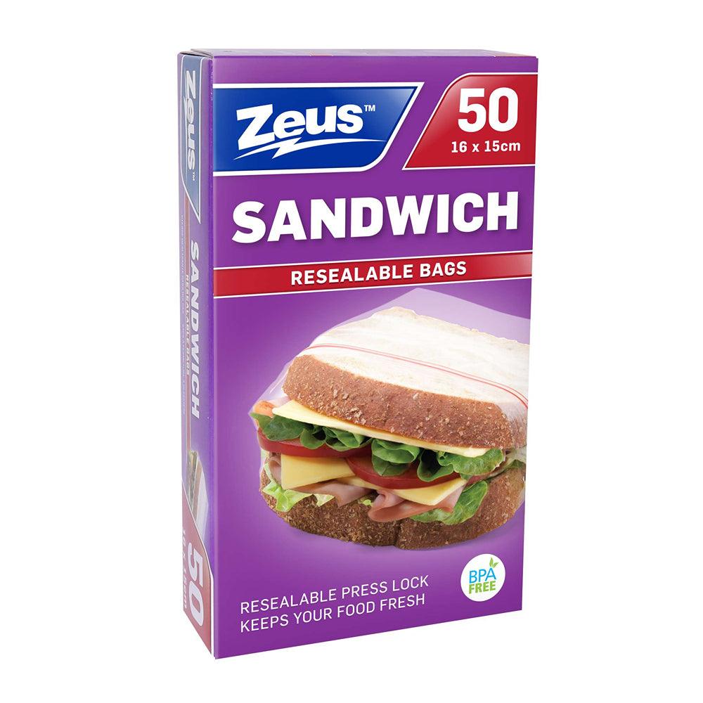 Zeus Reusable Press Lock Sandwich Bags | Pack of 50 - Choice Stores