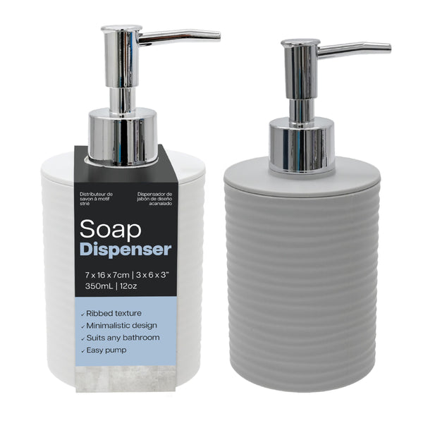 Soap Dispenser - Ribbed Design - 350mL