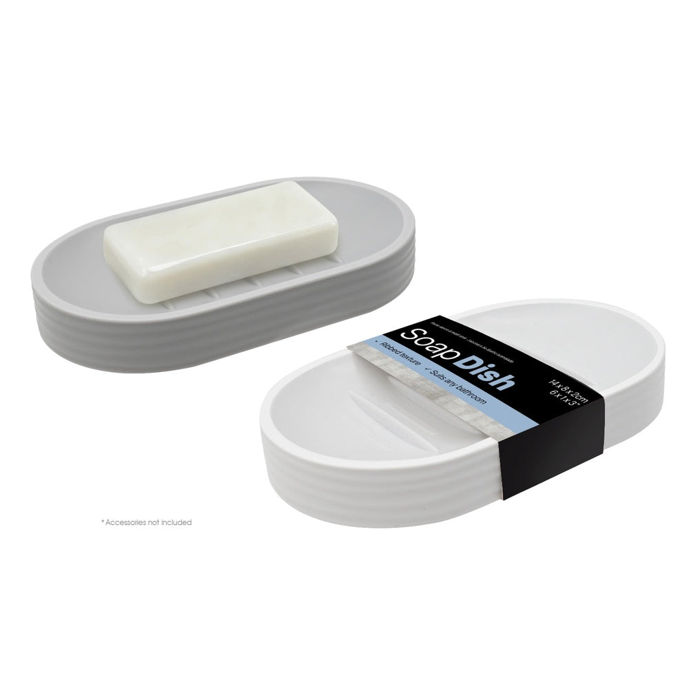 Soap Dish - Ribbed Design - Assorted Colours