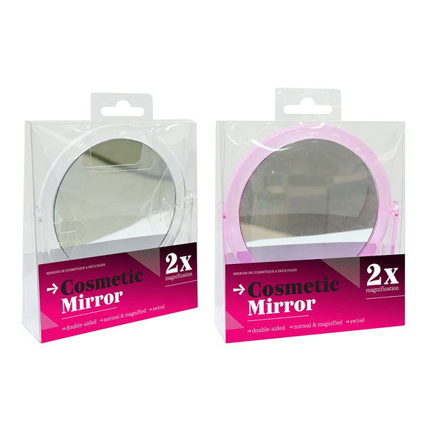 Double Sided Cosmetic Round Mirror | 2 x Magnification