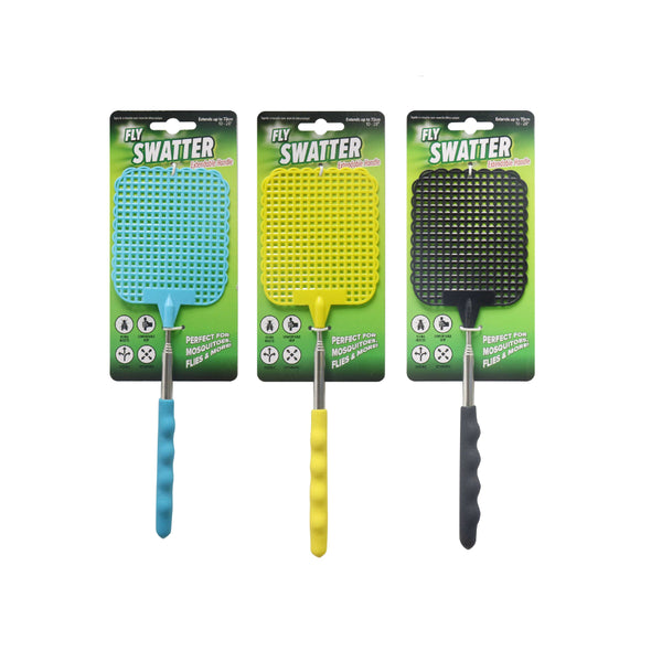 Telescopic Fly Swatter Pest Control Tool | Extends to 72cm, Assorted Colours