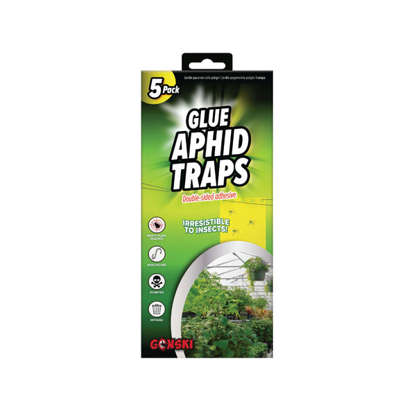 Double-Sided Aphid Glue Traps | Pack of 5, Poison-Free, with Hooks