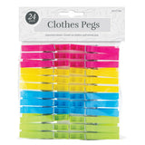 Traditional Plastic Clothes Pegs - 24 Pack