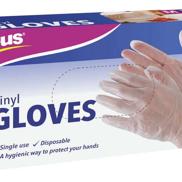 Disposable Vinyl Gloves Medium - 100 Pack