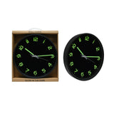 Glow-in-the-Dark Analogue Wall Clock | 30cm, Black with Green Numerals
