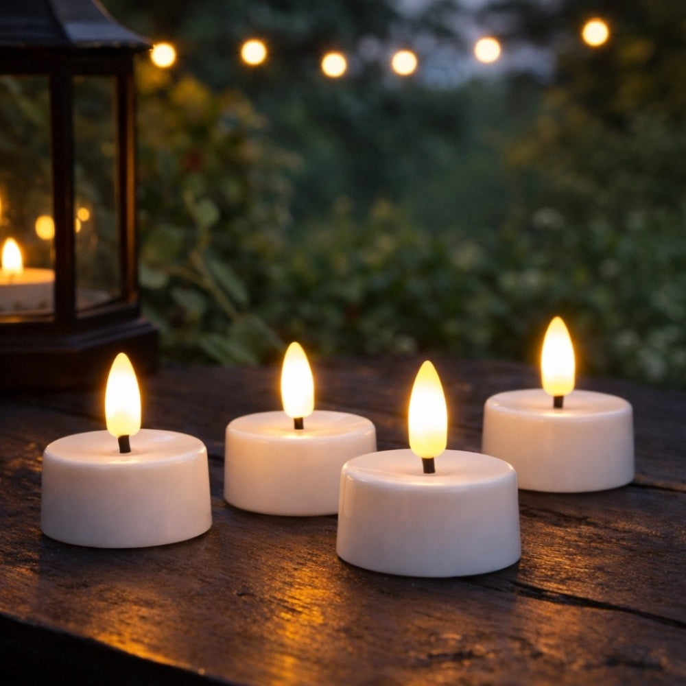 Colour Changing LED Flameless Tealight Candles | Pack of 4, Battery Operated