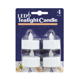 LED Flicker Flameless Tealight Candles | White, Battery-Powered, Pack of 4