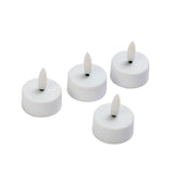LED Flicker Flameless Tealight Candles | White, Battery-Powered, Pack of 4