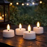 LED Flicker Flameless Tealight Candles | White, Battery-Powered, Pack of 4