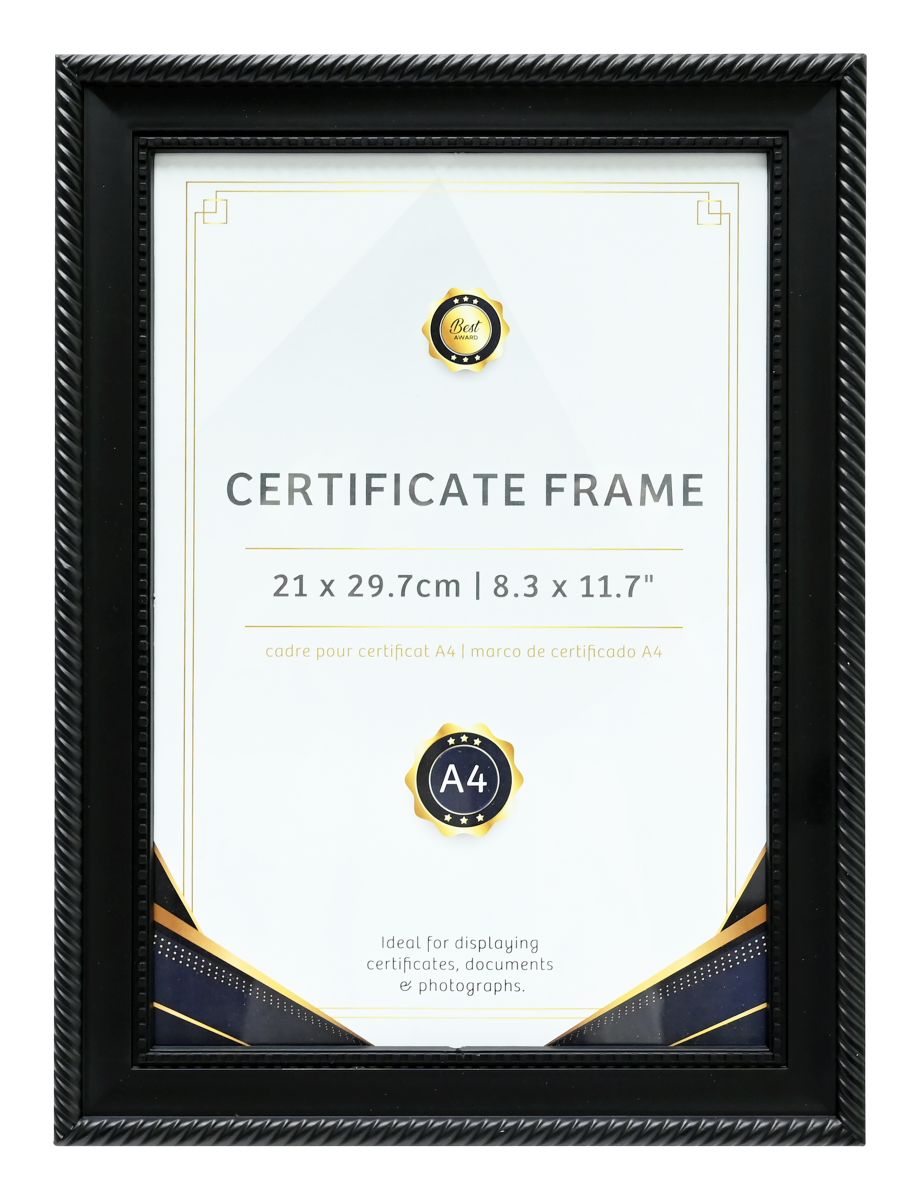 Certificate Frame A4 Black - - 25x1.4cmx33.7cm