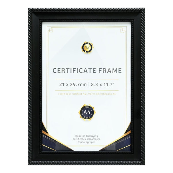 A4 Certificate Frame - Black - 1 Pack