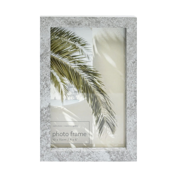 Marble Look Textured Photo Frame | 10 x 15cm, Whitewashed Grey