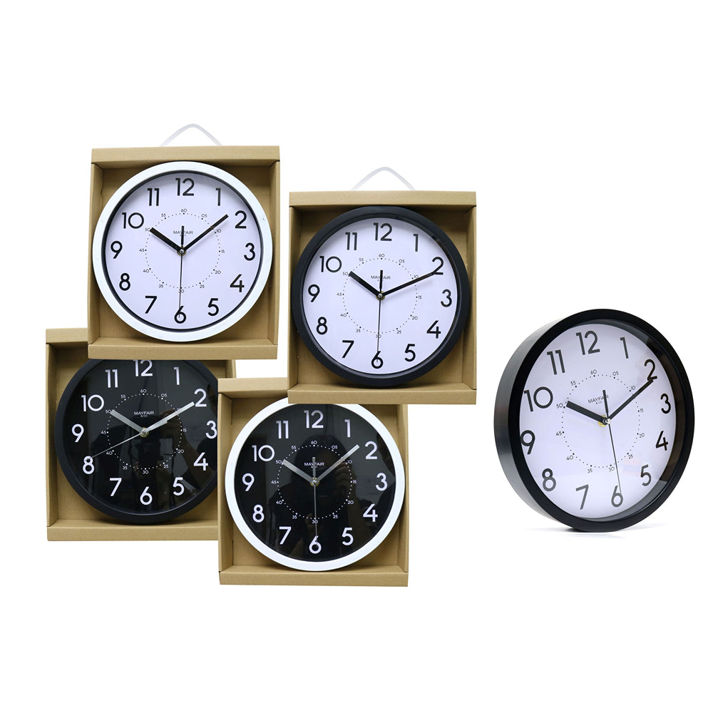 UBL 5 Assorted Large Number Coloured Clock | 25cm | Wall Clocks