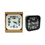 Rounded Square Analogue Clock | Assorted Colours, Raised Numerals, 12.5cm