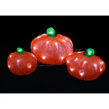 LED Light-Up Pumpkin Decorations - Pack of 3, Sparkling Orange