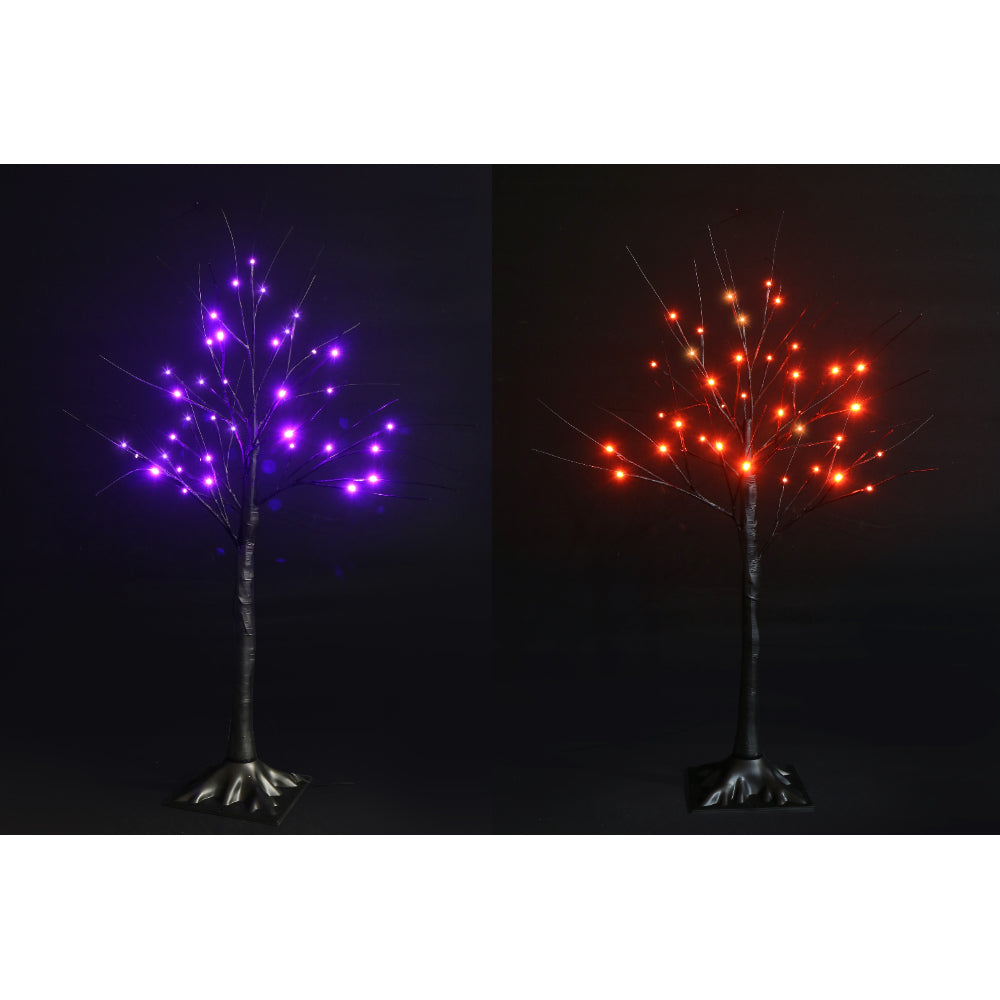 Enchanted Halloween Light-Up Birch Tree - 90cm, Assorted LED Colours