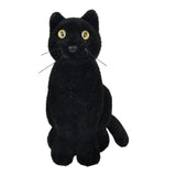 Black Halloween Cat Decoration with Golden Eyes | 17 x 15 x 26cm