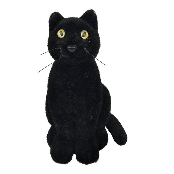 Black Halloween Cat Decoration with Golden Eyes | 17 x 15 x 26cm