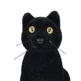 Black Halloween Cat Decoration with Golden Eyes | 17 x 15 x 26cm