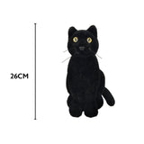 Black Halloween Cat Decoration with Golden Eyes | 17 x 15 x 26cm