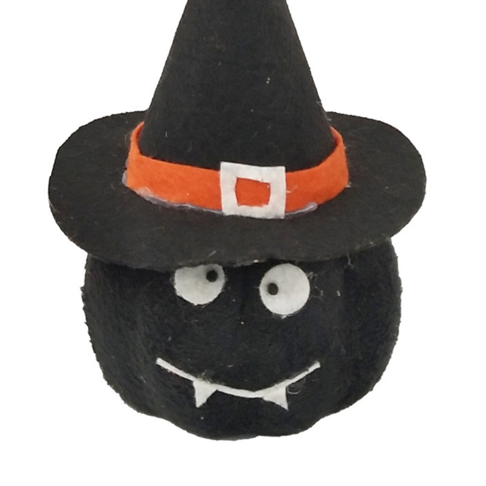 Halloween Felt Witch Head Decoration | Black Pointed Hat, 12 x 12 x 20cm