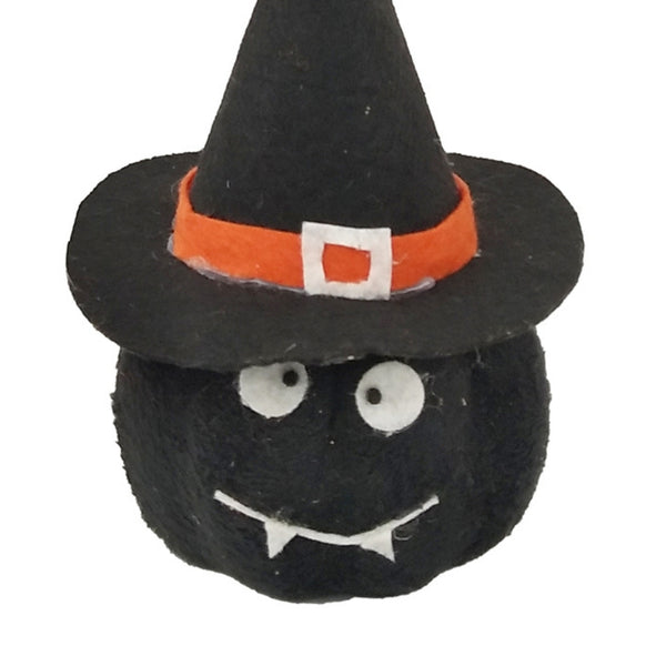 Halloween Felt Witch Head Decoration | Black Pointed Hat, 12 x 12 x 20cm