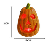 LED Halloween Jack-o'-Lantern with Timer | Orange Carved Pumpkin, 21 x 17 x 20cm