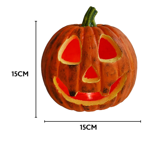 Light Up Halloween Jack-o'-Lantern with Timer | 15 x 15 x 20cm
