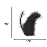 Spooky Black Halloween Rat Decoration | LED Red Eyes, 9 x 11 x 19cm