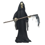 Animated Grim Reaper Halloween Costume | Black Hooded Robe, 1.7M Height