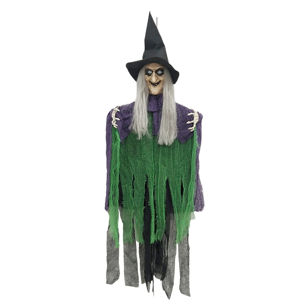 Spooky Hanging Halloween Witch Decoration | 72 x 13 x 126cm, Tattered Robes