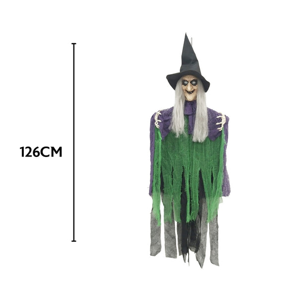 Spooky Hanging Halloween Witch Decoration | 72 x 13 x 126cm, Tattered Robes