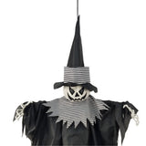 Spooky Hanging Witch Halloween Decoration | Black White Striped, 89 x 13 x 110cm