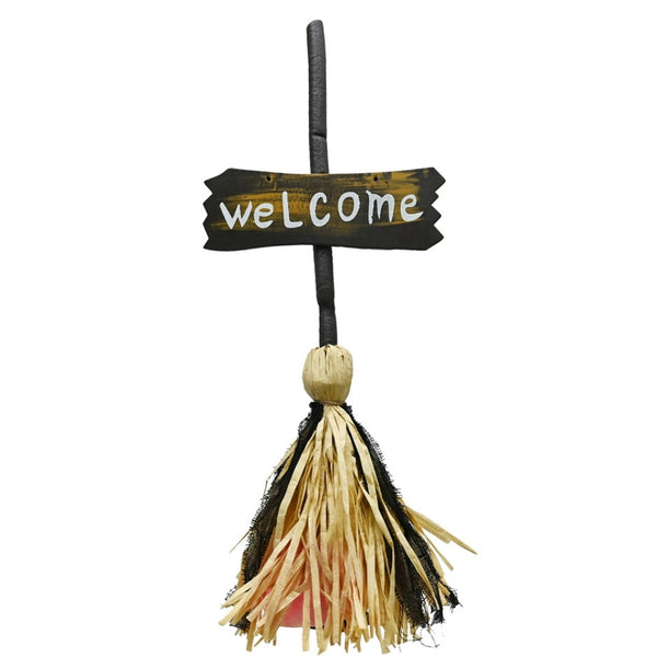 Halloween Decorative Witch's Broom with Welcome Sign | 25 x 25 x 64cm
