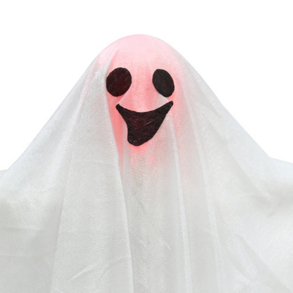 Light-Up Halloween Ghost Decoration | White with Glowing Face, 39 x 9 x 48cm
