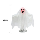 Light-Up Halloween Ghost Decoration | White with Glowing Face, 39 x 9 x 48cm