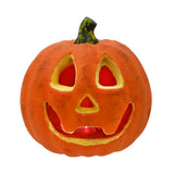 Light Up Jack-o’-Lantern Pumpkin Decoration - Red Glow, Rustic Finish