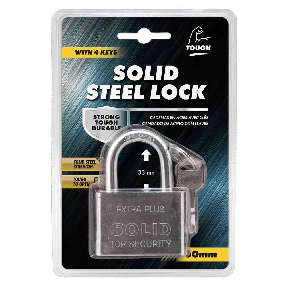 Solid Steel Padlock - 60mm - Strong & Durable