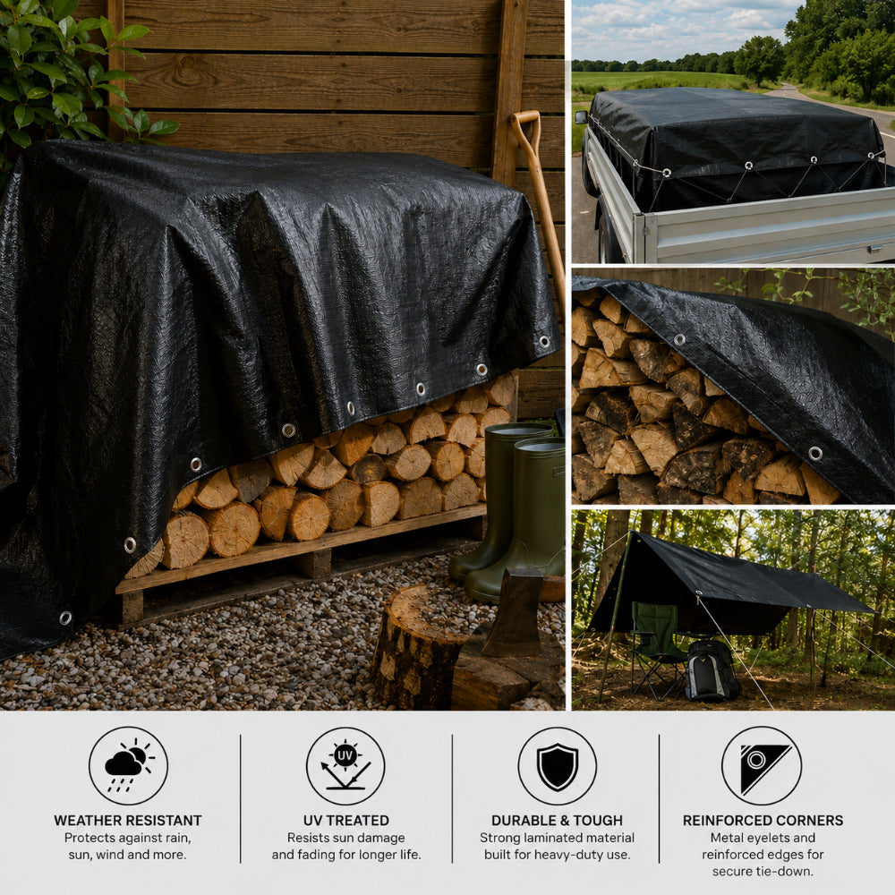 Reinforced PE Tarpaulin - 12 x 16