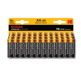 Kodak Xtralife AA Alkaline Batteries | Pack of 36, 10-Year Storage