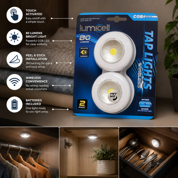 COB Tap Lights - Pack of 2