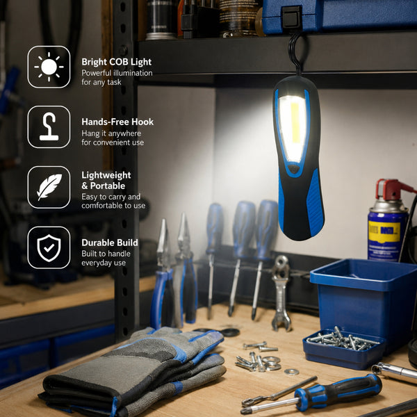 COB Work Light with Hanging Hook - Hook-Mounted Task Lighting