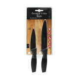 Stainless Steel Paring and Utility Knife Set | with Blade Covers, Black