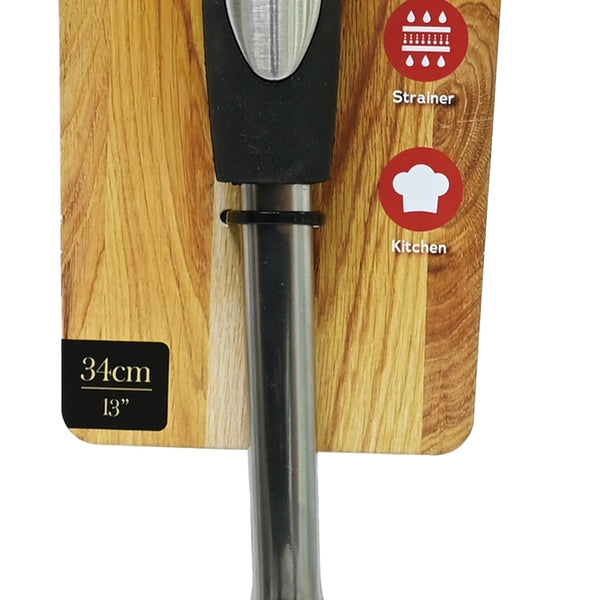 Stainless Steel Skimmer - Silver and Black - 34cm
