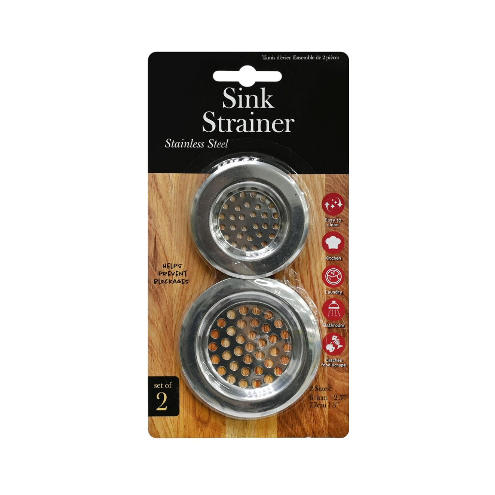 Stainless Steel Sink Strainer Set | Pack of 2, 6.4 cm and 7.7 cm