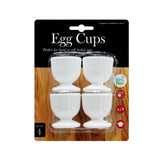 White Boiled Egg Cup Set | Set of 4, BPA-Free, Dishwasher Safe
