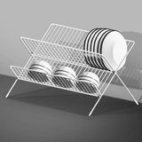 Folding White Space-Saving Dish Drying Rack | 42 x 33 x 25cm