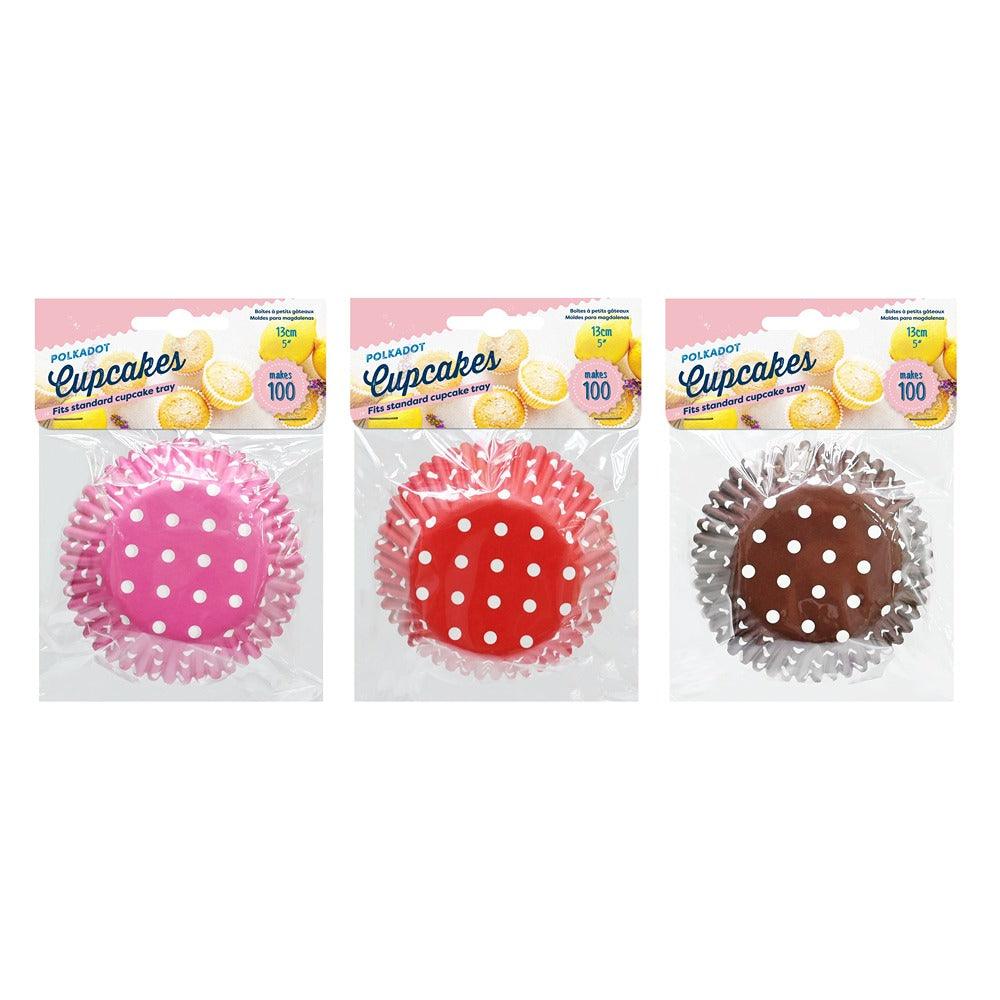 UBL Polkadot Cupcake Cases | Assorted Colour | Pack of 100 - Choice Stores