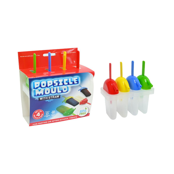 UBL Assorted Ice Lolly Moulds with Straw Handles | Set of 4, BPA-Free