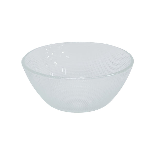Clear Textured Glass Serving Bowl | Raised Dotted Pattern, 12.5cm, 340ml